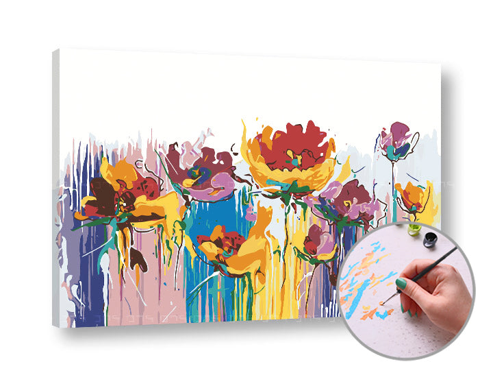 Paint by Numbers Цветни цветя - Средна трудност — изображение 2