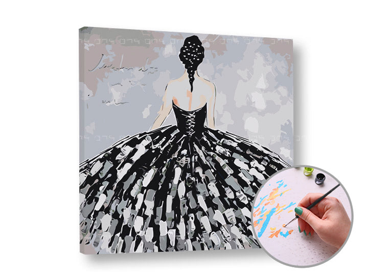 Paint by Numbers - Жена в черна рокля — изображение 2