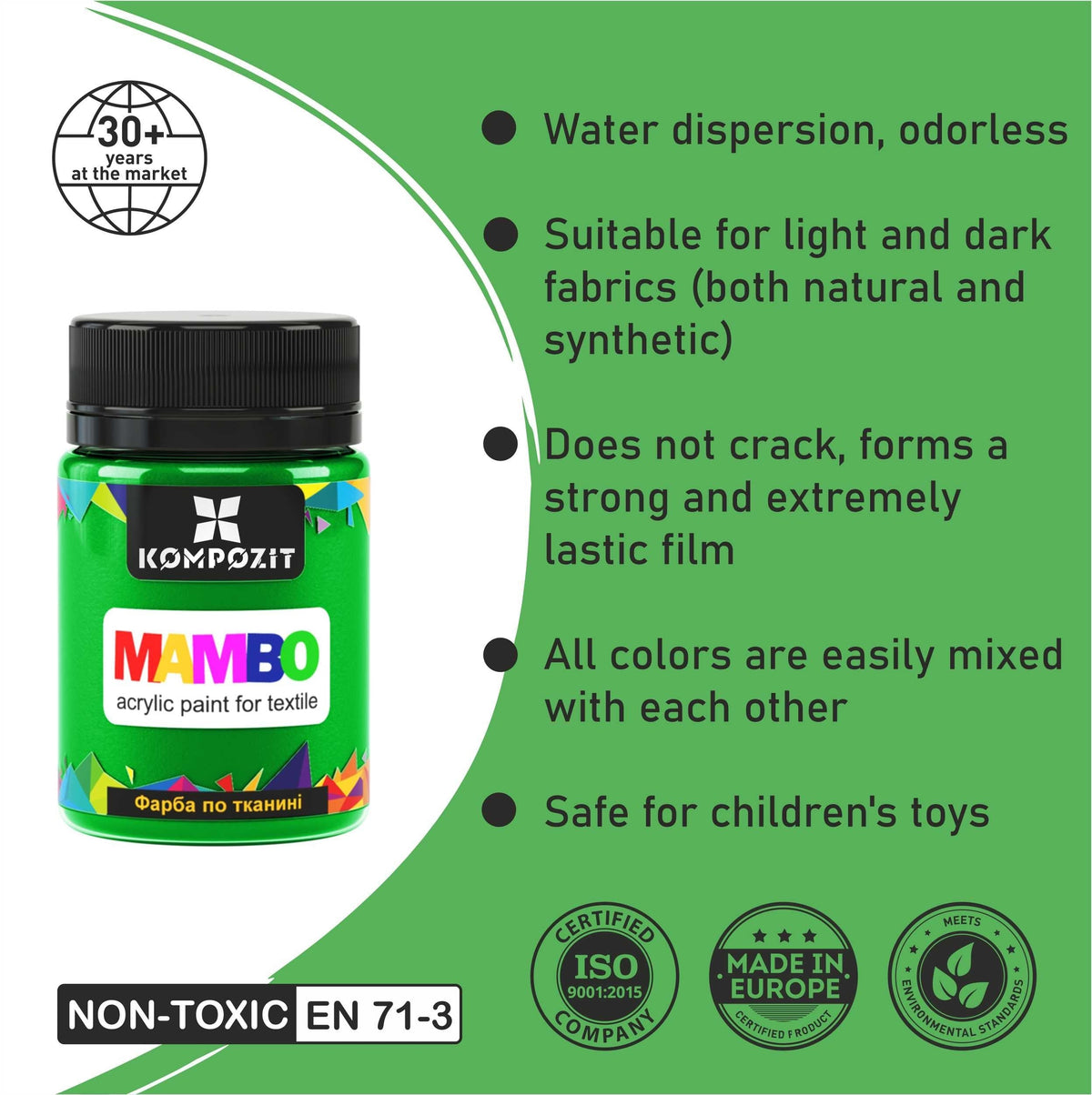 MAMBO Acrylic Paint for Fabric and Leather 50 ml