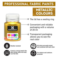 MAMBO Kompozit Metallic Fabric and Leather Paint Set, 6x20 ml — image 3