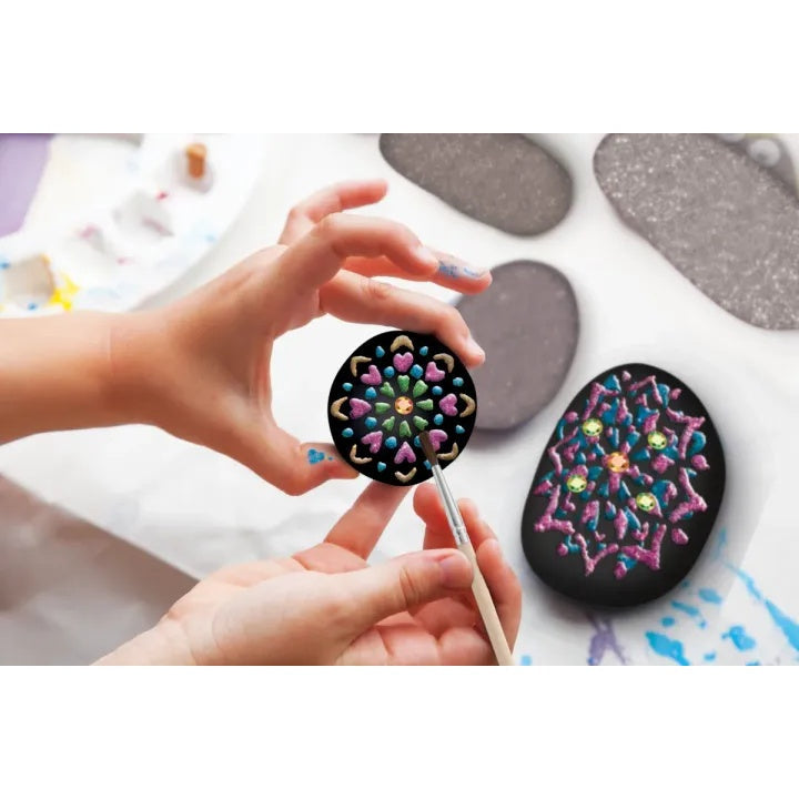 Mandala Painting Set - 3 Stones and Glitter Paints — image 3