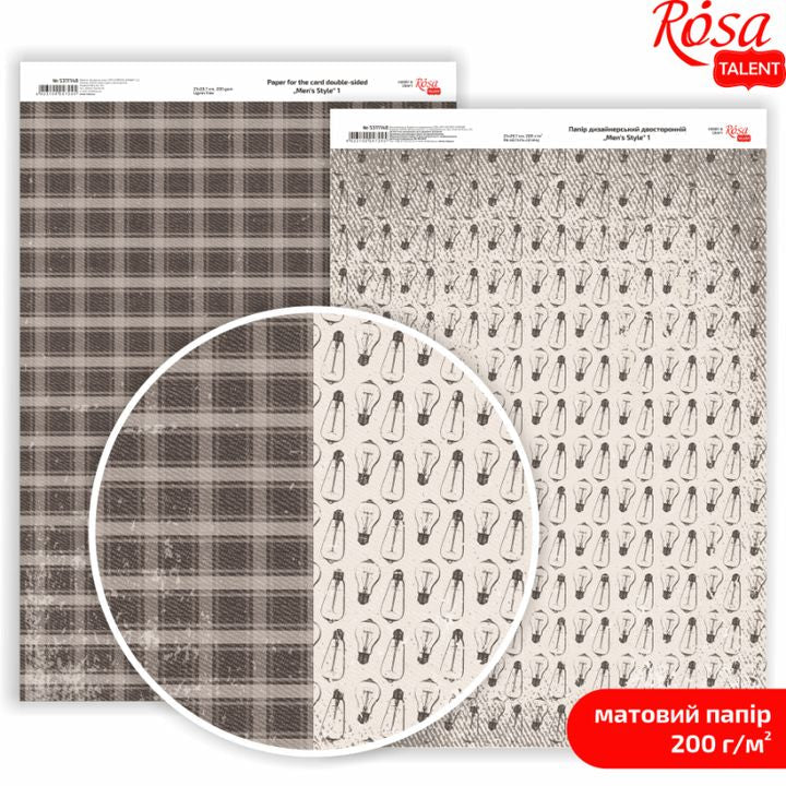 Mens Style Scrapbooking Papers, A4