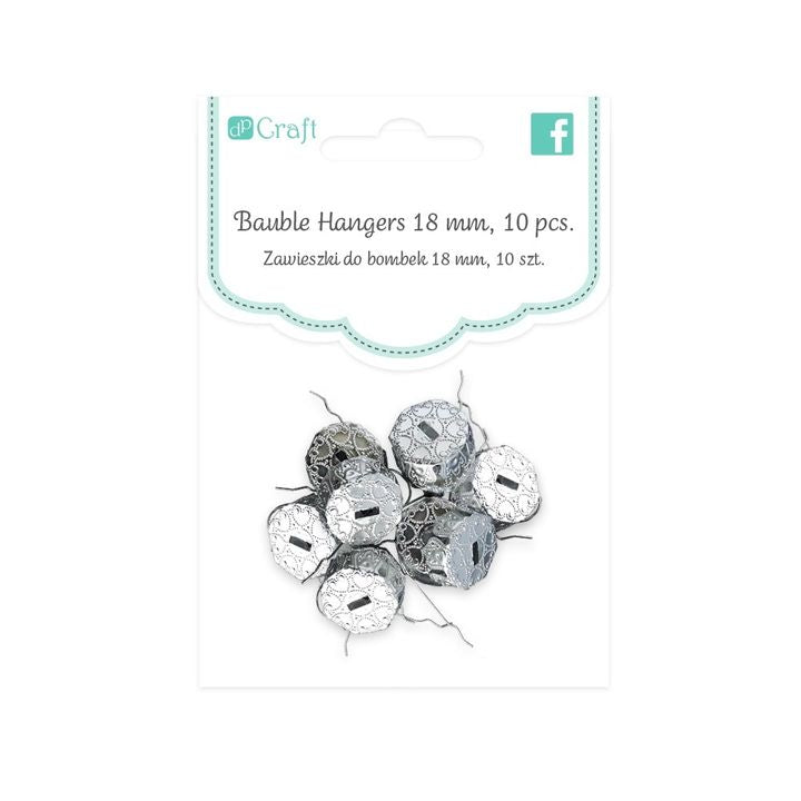 Metal Bauble Hangers, Silver
