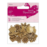Metal Flower and Butterfly Charms / 21 pcs
