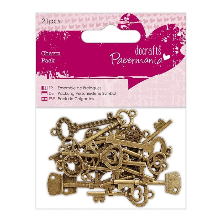 Metal Key Charms / Set of 21