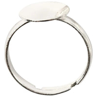 Metal Ring Base, Silver, Set of 15