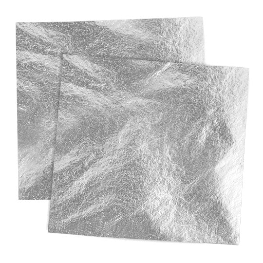 Metallic Foil Sheets, Aluminum Imitation, 14x14 cm, 100 Sheets