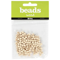 Mini Wooden Beads, 5 mm, 100 pcs