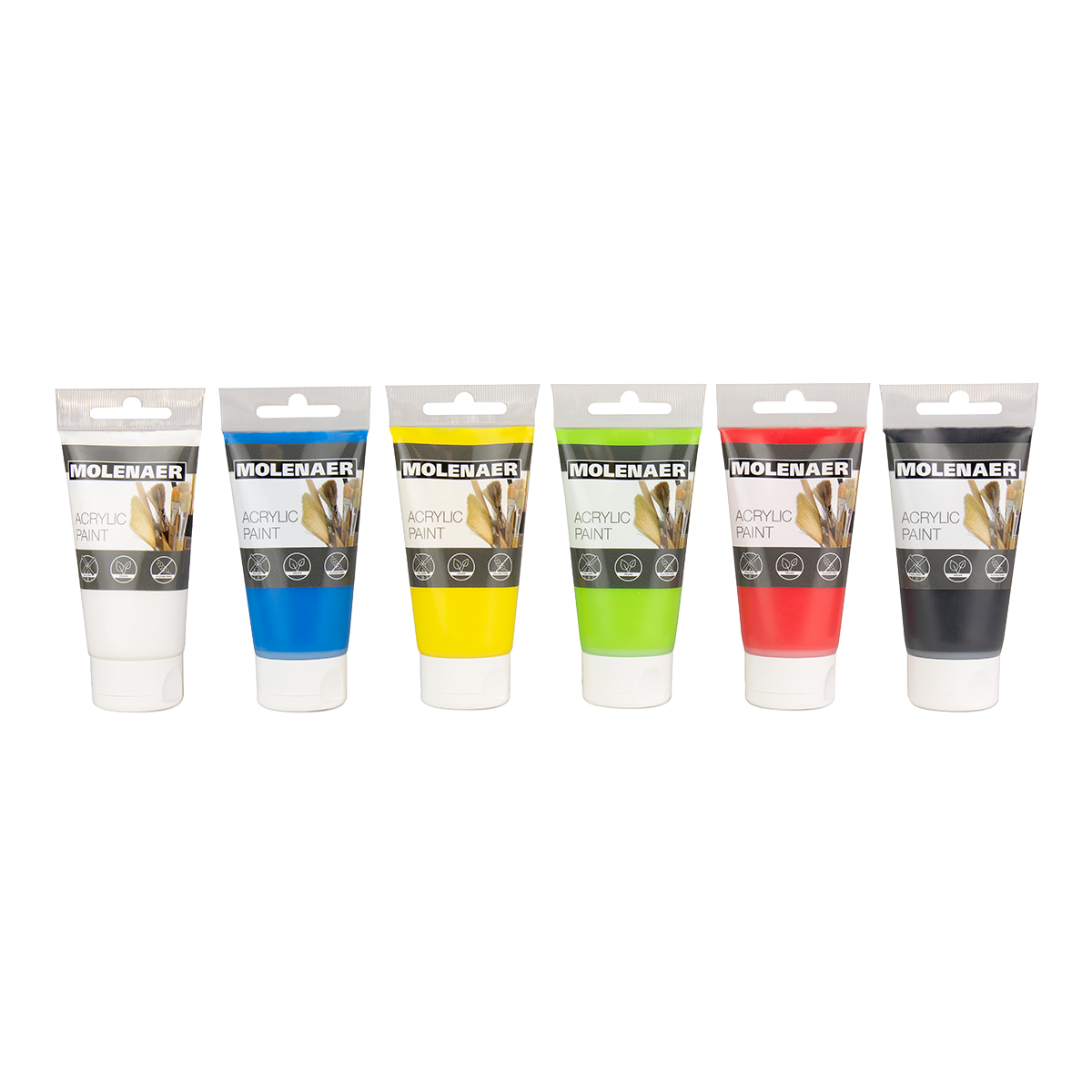 Molenaer Acrylic Paint Set 6 x 75 ml - Assorted Colors