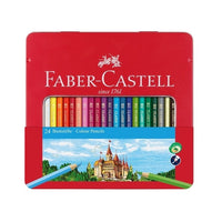 Моливи Faber-Castell комплект от 24 цвята в метална кутия с отвор — изображение 1