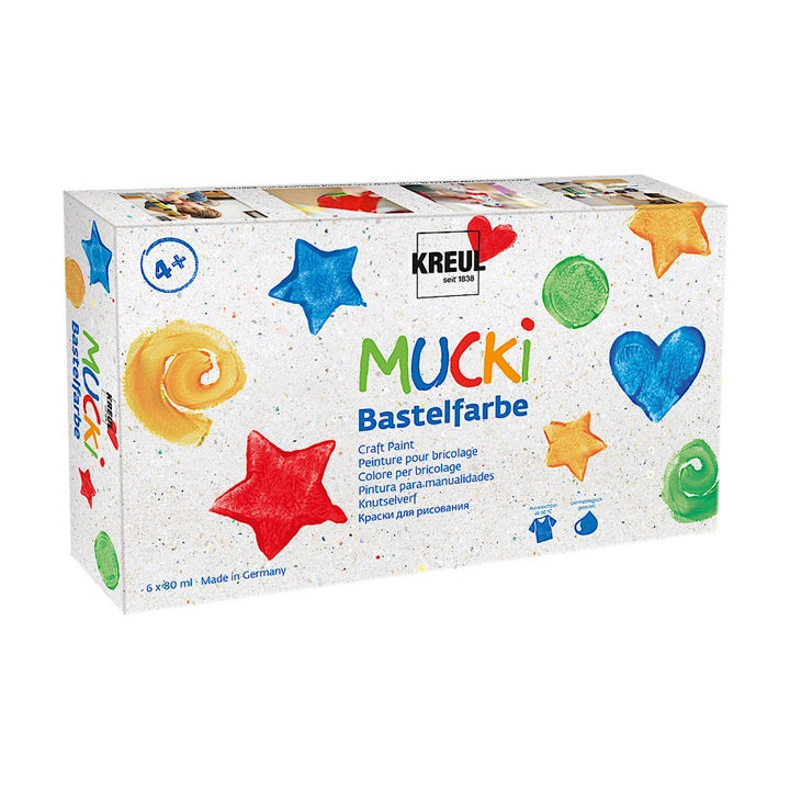 MUCKI Children's Art Paint Set, 6 x 80 ml