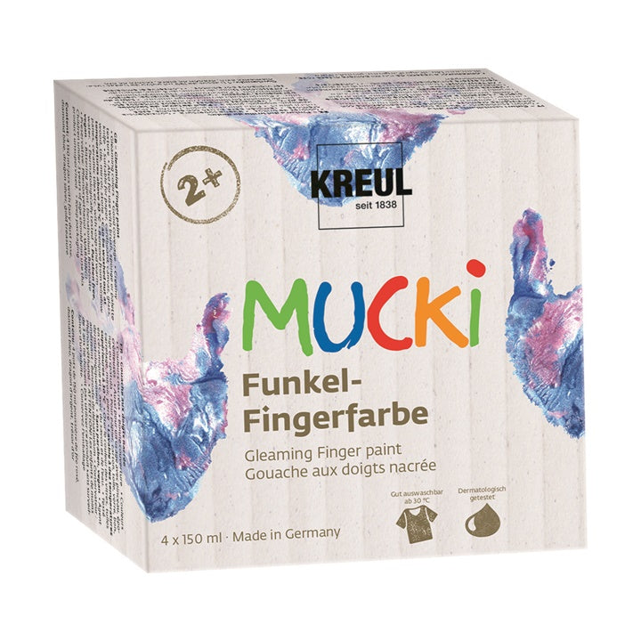 MUCKI Glowing Finger Paints, 150 ml, Set of 4 x 150 ml