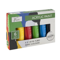 Nassau Acrylic Paint Set of 6 x 120 ml BASIC ColorS