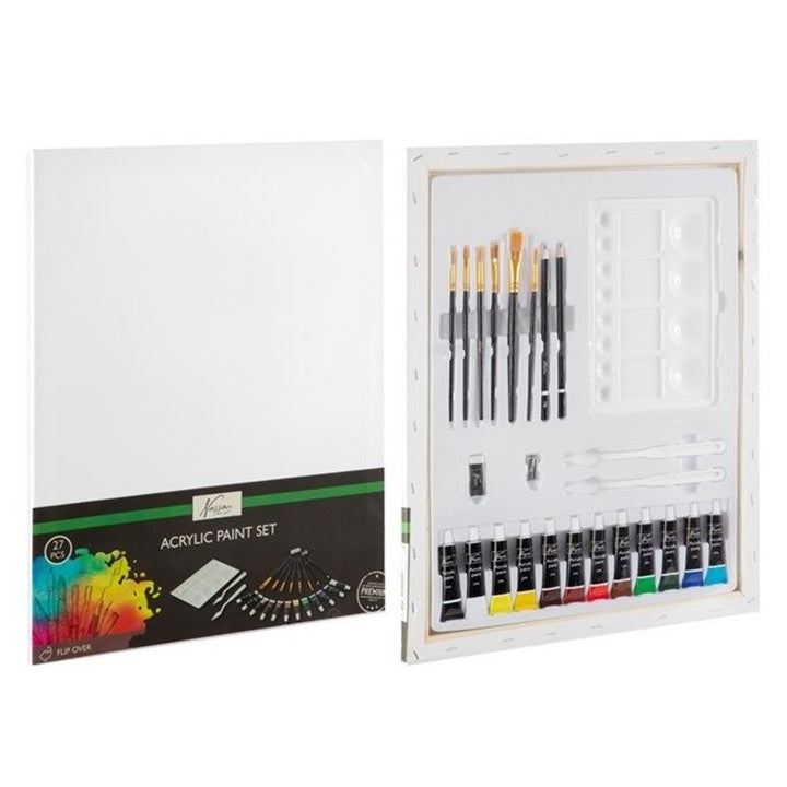 Nassau Acrylic Painting Set with Canvas, 27 pcs