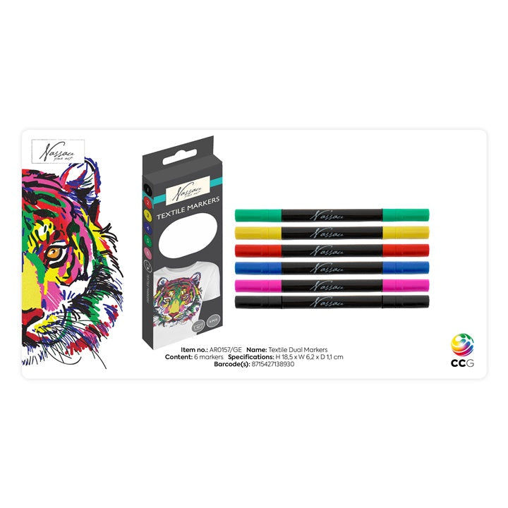 Nassau Double-Sided Fabric Markers, Set of 6, image 3
