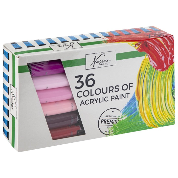 Nassau Fine Art Acrylic Paints, 36 x 20 ml