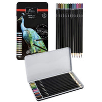 Nassau Fine Art Metallic Colored Pencils, Set of 12