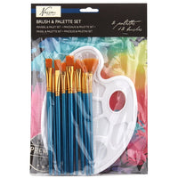 Nassau Fine Art Set of Brushes and Painting Palettes, 14-Piece