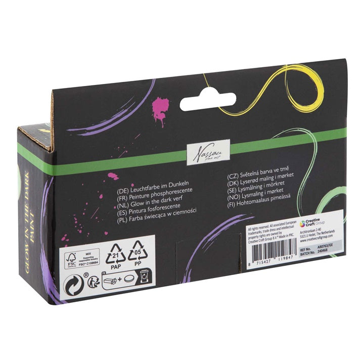 Nassau Glow-in-the-Dark Acrylic Paint Set, 4 x 60 ml — image 1