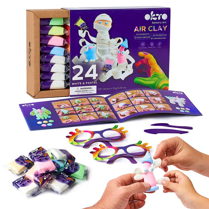 OKTO Air-Dry Clay Set, 24 Pastel Shades, Image 3