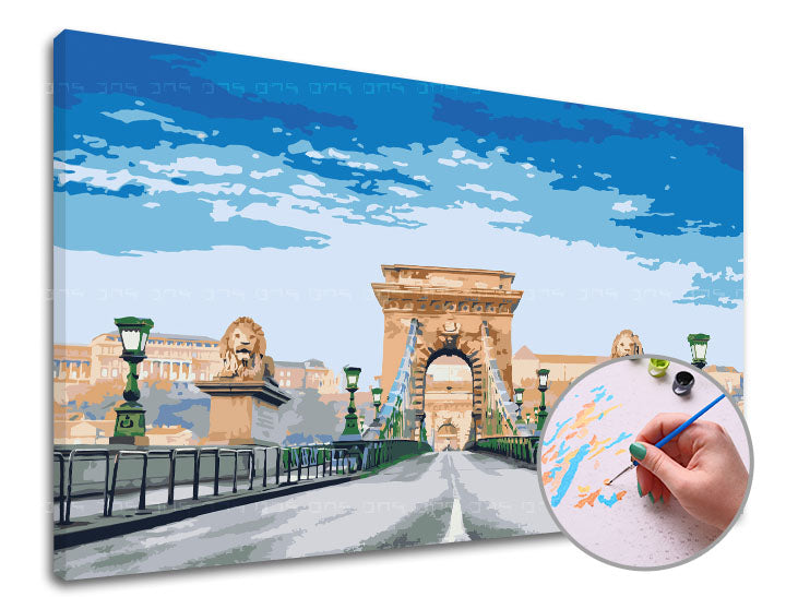 Paint by Numbers Bridge in Budapest