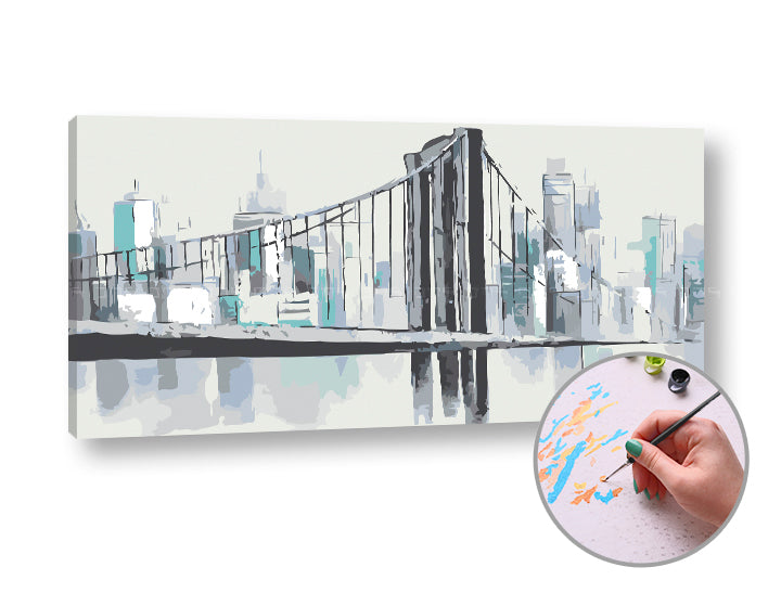 Paint by Numbers Bridge Over the River | Low Difficulty, image 3