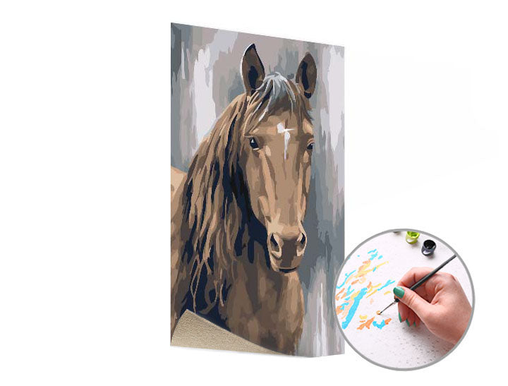 Paint by Numbers Brown Stallion | Low Difficulty — image 2