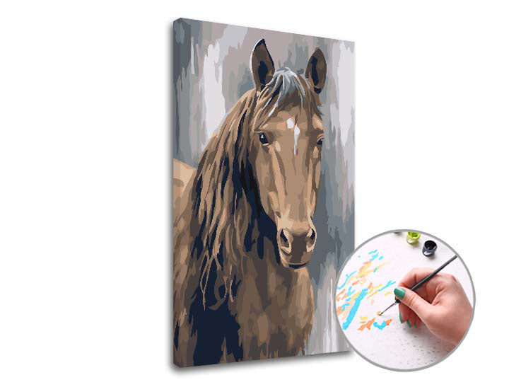 Paint by Numbers Brown Stallion | Low Difficulty — image 3