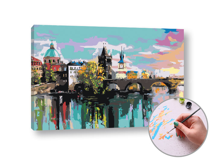 Paint by Numbers CHARLES BRIDGE IN PRAGUE | Medium Difficulty, image 3