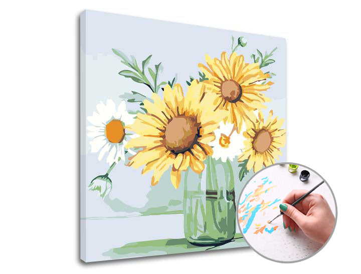 Paint by Numbers: Daisies and Sunflowers | Low Difficulty — image 1