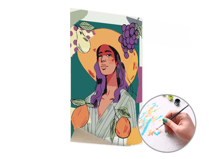 Paint by Numbers: Woman and Fruit | Low Difficulty — image 3