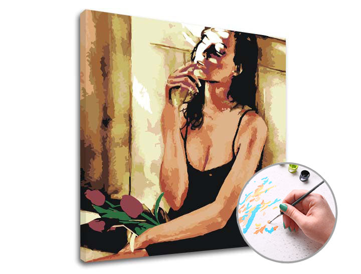 Paint by Numbers WOMAN WITH FLOWERS | Low Difficulty — image 2