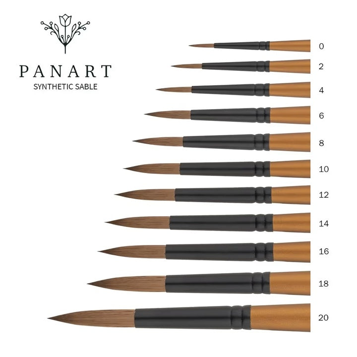 PanArt 1101 Sable Round Watercolor Brush | various sizes — image 2