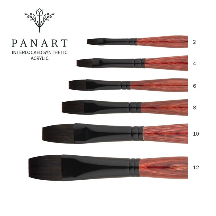 PanArt 3322 Flat Brush for Acrylic, various sizes, image 2