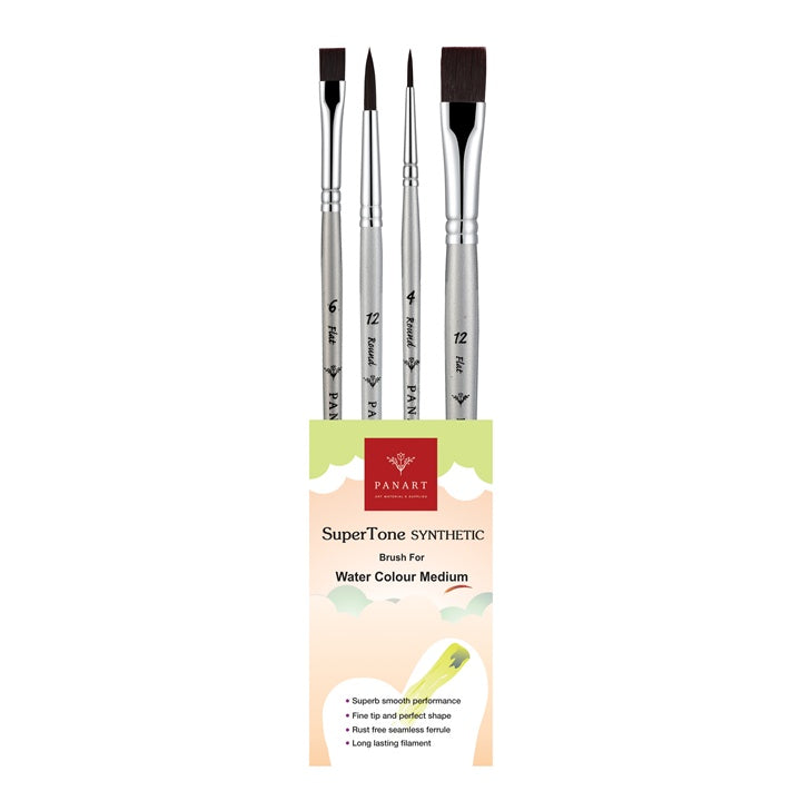PanArt ATL-07 Watercolor and Acrylic Brush Set of 4