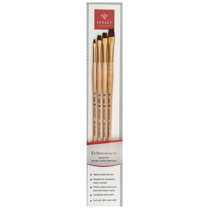 PanArt Bright ES-02 Set of 4 Flat Brushes