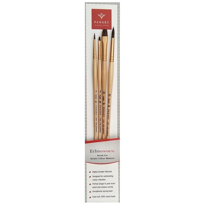 PanArt ES-03 Set of 4 Round and Flat Brushes