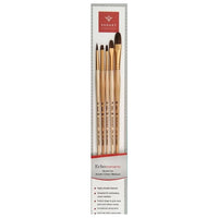PanArt ES-04 Brush Set, Round, Flat, and Filbert, Set of 5