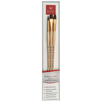 PanArt ES-06 Brush Set, Round, Flat, and Filbert, Set of 3