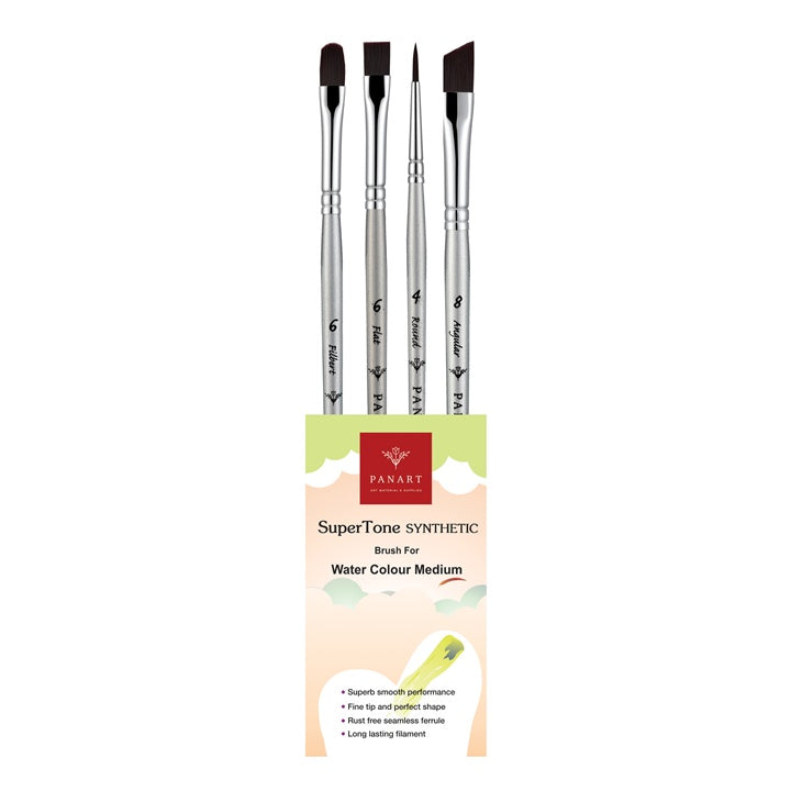 PanArt SuperTone Synthetic Watercolor Brush Set, Set of 4