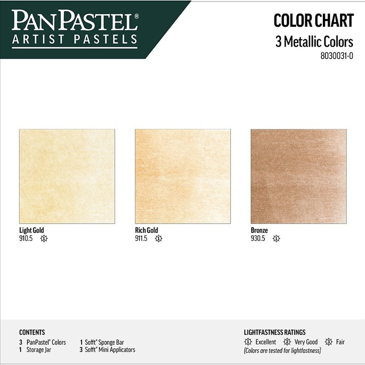 PanPastel Golden Metallic Pastels Set of 3, image 2