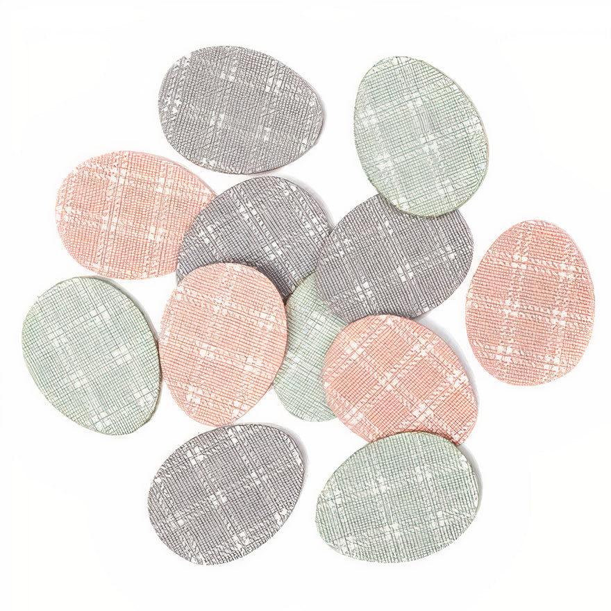 Pastel Felt Easter Stickers, Eggs, 12 pcs