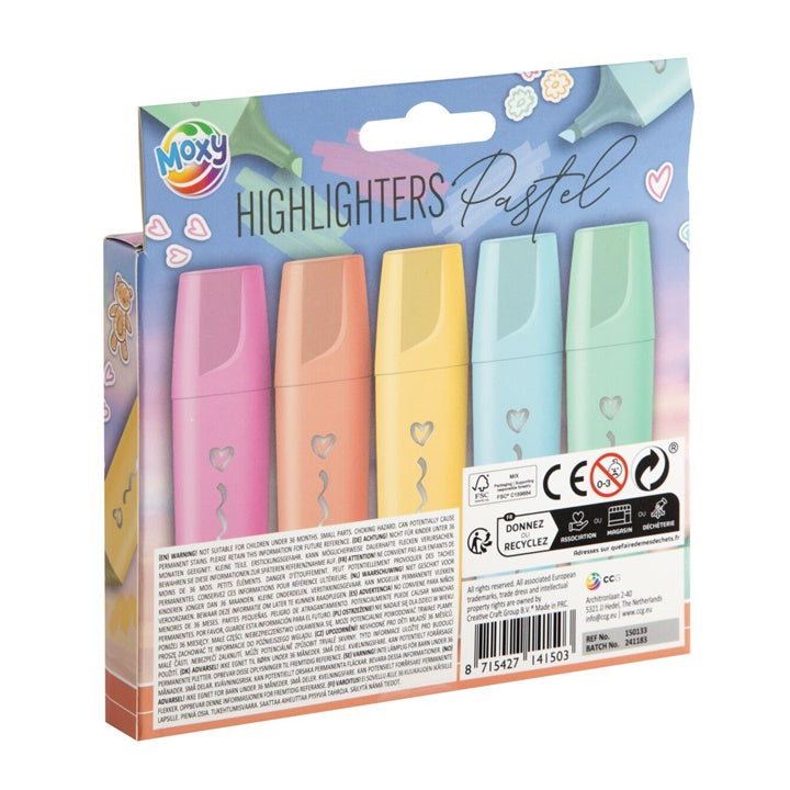 Pastel Highlighters, Set of 5, image 2