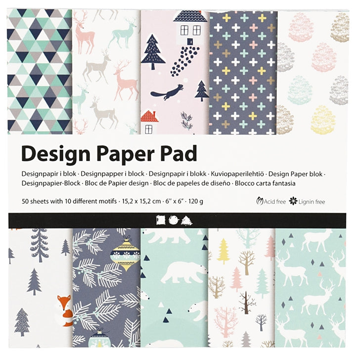 Pastel Nature Scrapbooking Paper, 15.2 x 15.2 cm, 50 Sheets
