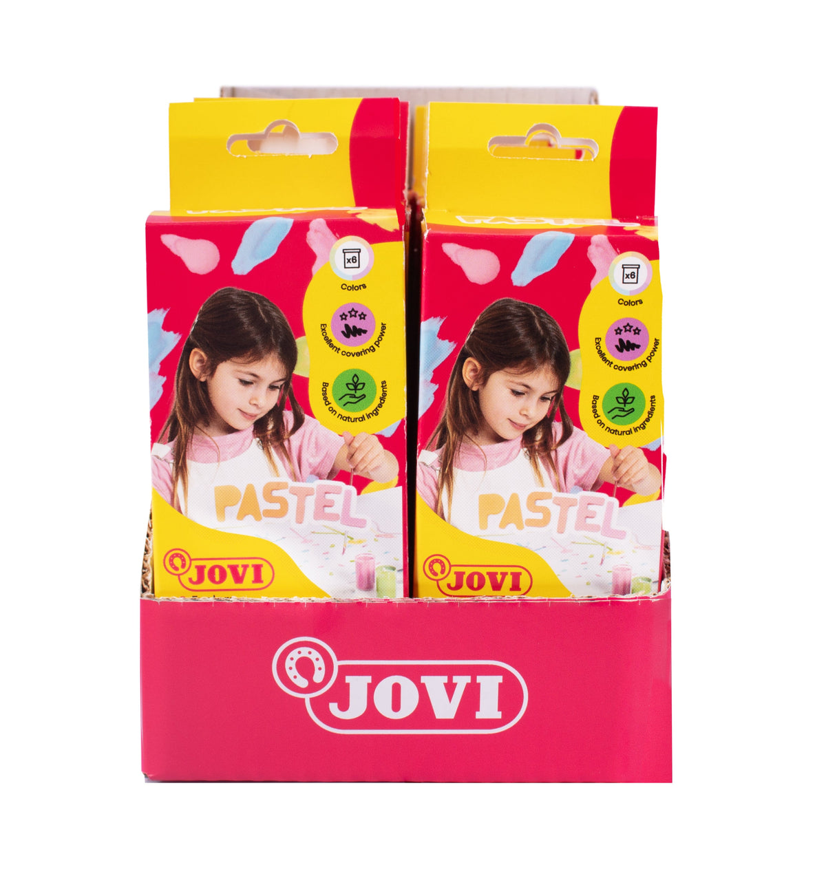 Pastel Poster Paint Set JOVI 6 x 15 ml with Brush