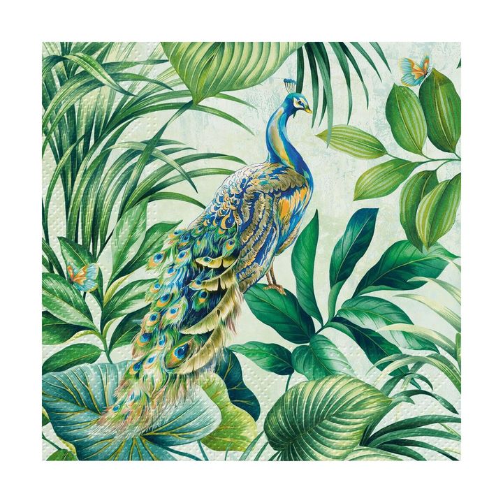 Peacock Decoupage Napkins - 1 pc