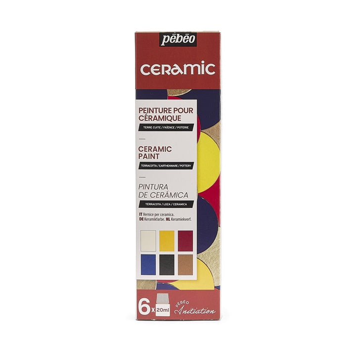 Pebeo Ceramic Glass Paints, Set of 6 x 20 ml
