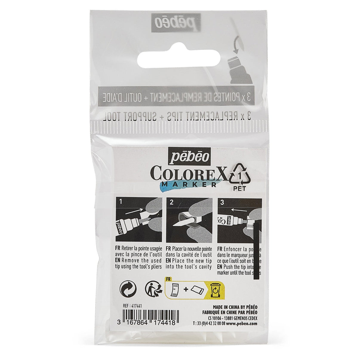 PEBEO Colorex Replacement Brush Nibs 1 mm – 3 pcs