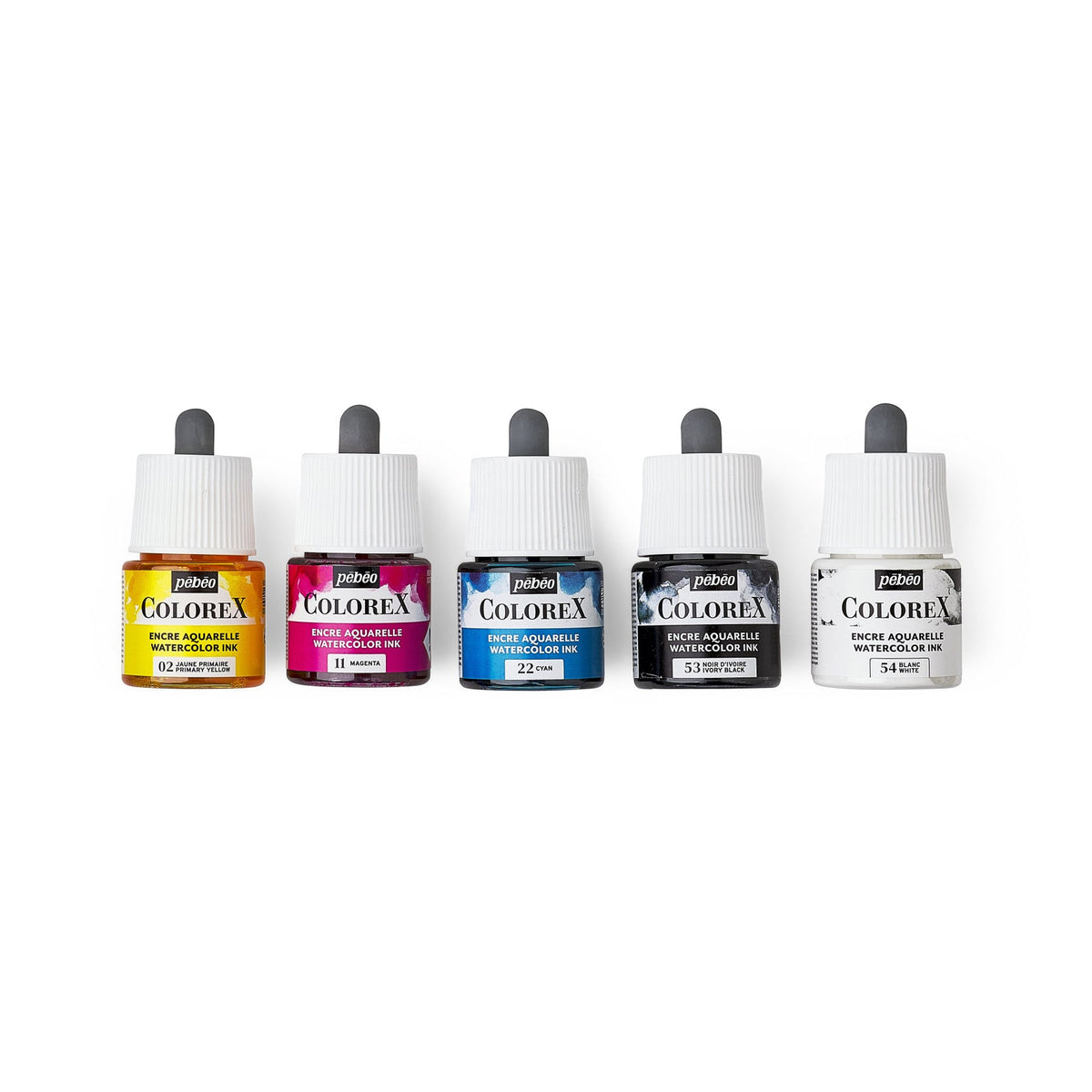 Pebeo Colorex Watercolor Ink Set, 5 x 45 ml