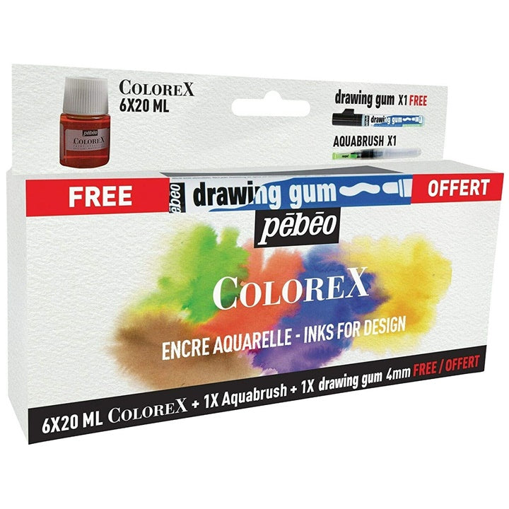 Pebeo Colorex Watercolor Ink Set of 6 x 20 ml